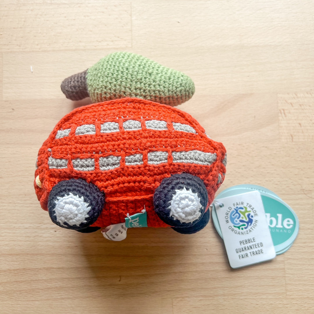 Clearance - Peeble Bus with Christmas tree rattle