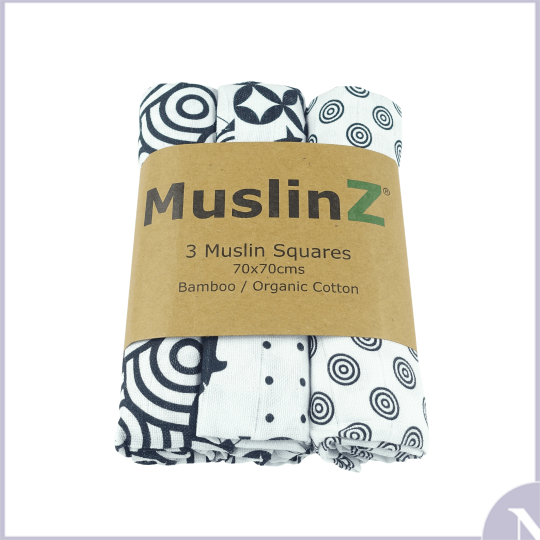 Muslinz Premium Bamboo Organic Cotton Sensory Muslin Squares 3