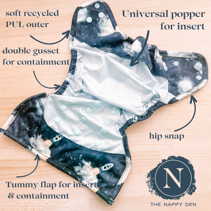 The Nappy Den Doodle - Nappy Wrap - Set Sail