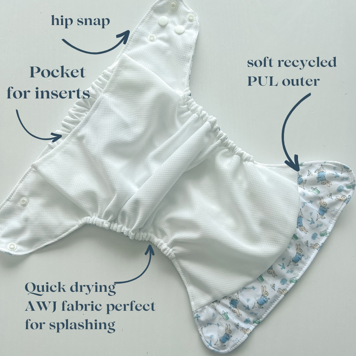 Peter Rabbit™ x The Nappy Den - Pocket Play Swim Nappy - Pottering Peter